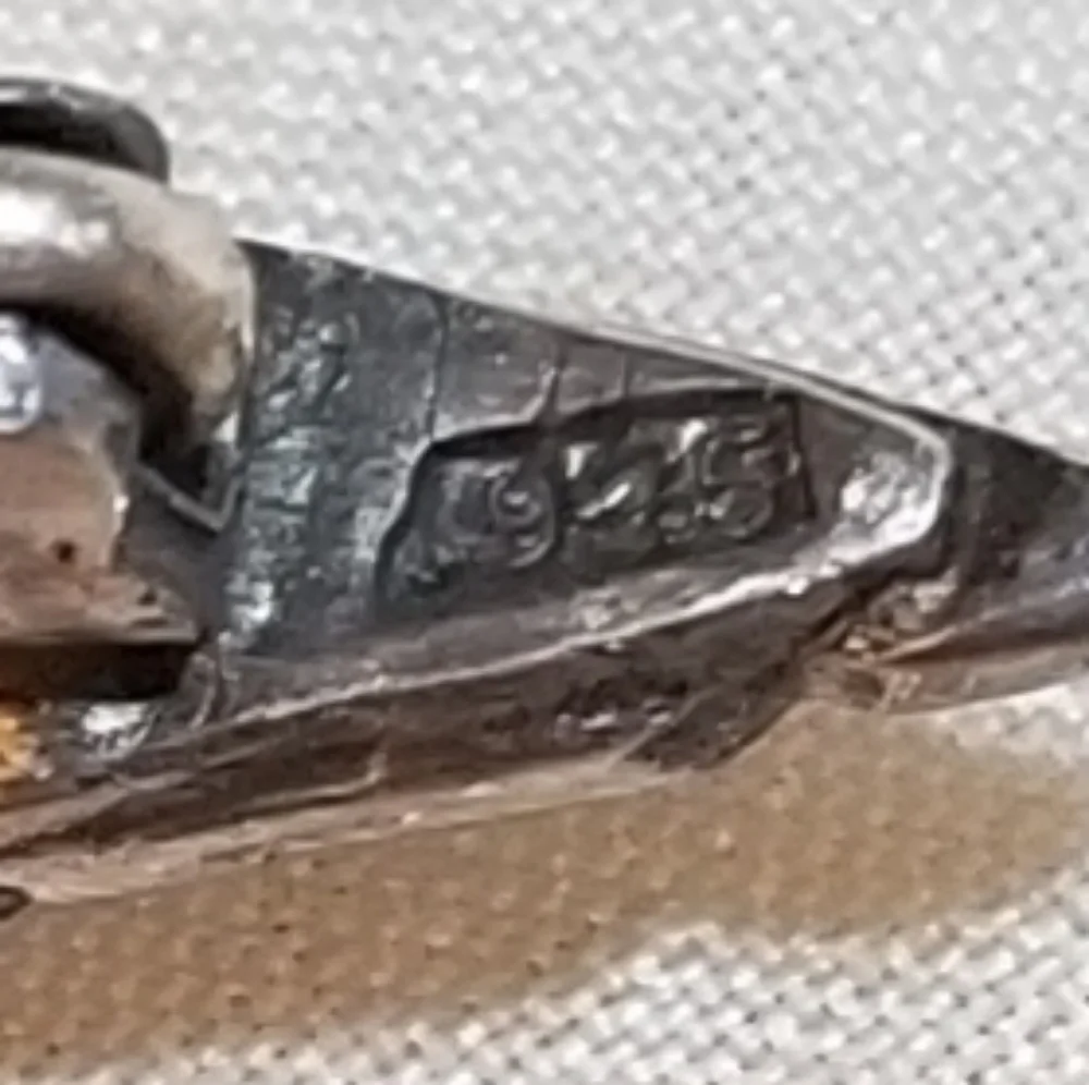 Antique 1930s Sterling Filigree Onyx Bar Brooch